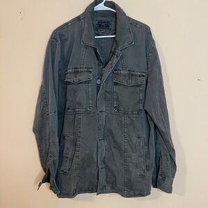 Converse One Star Utility Jacket Full Zip Men's Large Green Distressed Outdoor